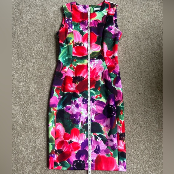 Calvin Klein watercolor flower dress-6 - Picture 6 of 7